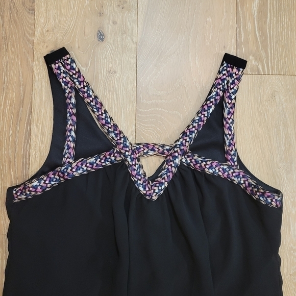 A. Byer black tank dress with braided detailing‎ size Medium - Picture 5 of 10